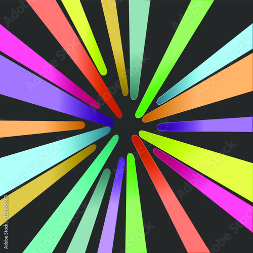 colored ribbons on a very dark background