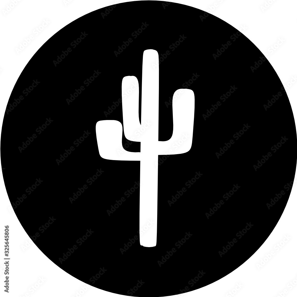 Cactus in black circle icon.Vector design of cactus and houseplant icon. Web element of cactus and succulent stock vector illustration. Cactus in black circle icon.Vector design of cactus and houseplant icon. Web element of cactus and succulent stock vector illustration.
