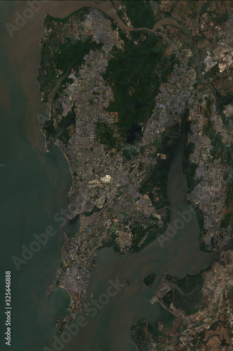 Mumbai, also known as Bombay in India, seen from space - contains modified Copernicus Sentinel Data (2019) © lavizzara