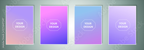 Set of abstract gradient banners. Minimal style color background. Template for wallpaper, mobile app, screen