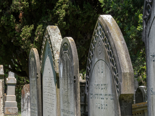 Tombstones at Symonds Cemetry Graveyard Auckland New Zealand photo