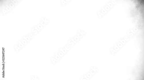 White paint spreads on black background abstract transition. Top effect of ink blot animation or smoke turbulent moving. Contemporary dynamic white ink or smoke circle expanding. 3d rendering 4K video