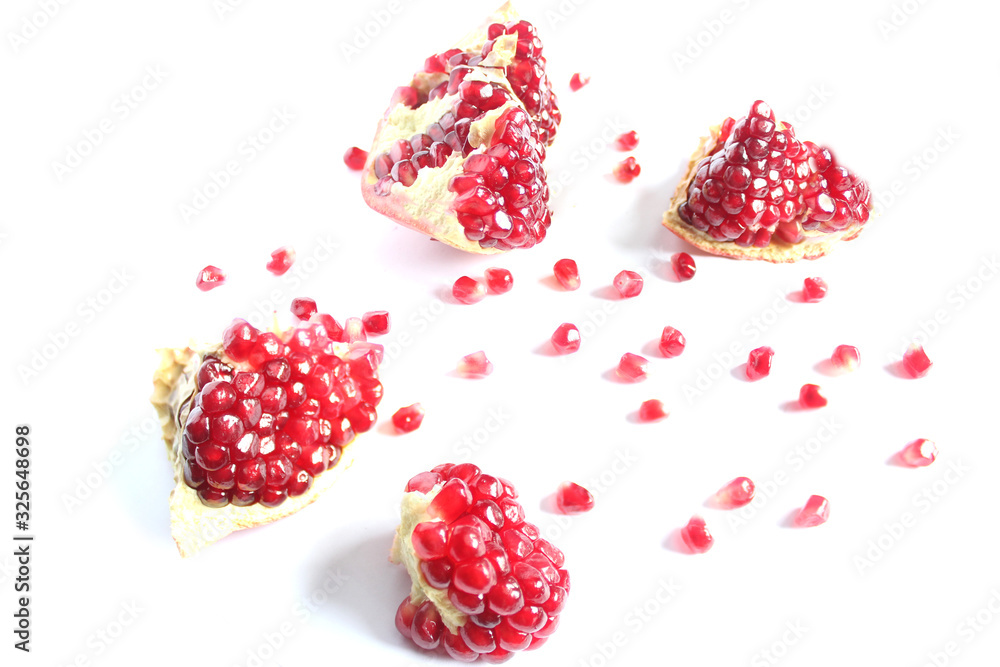 Ripe juicy Garnet fruit, pomegranate, isolated on white. Ripe juicy Garnet fruit, pomegranate, isolated on white.