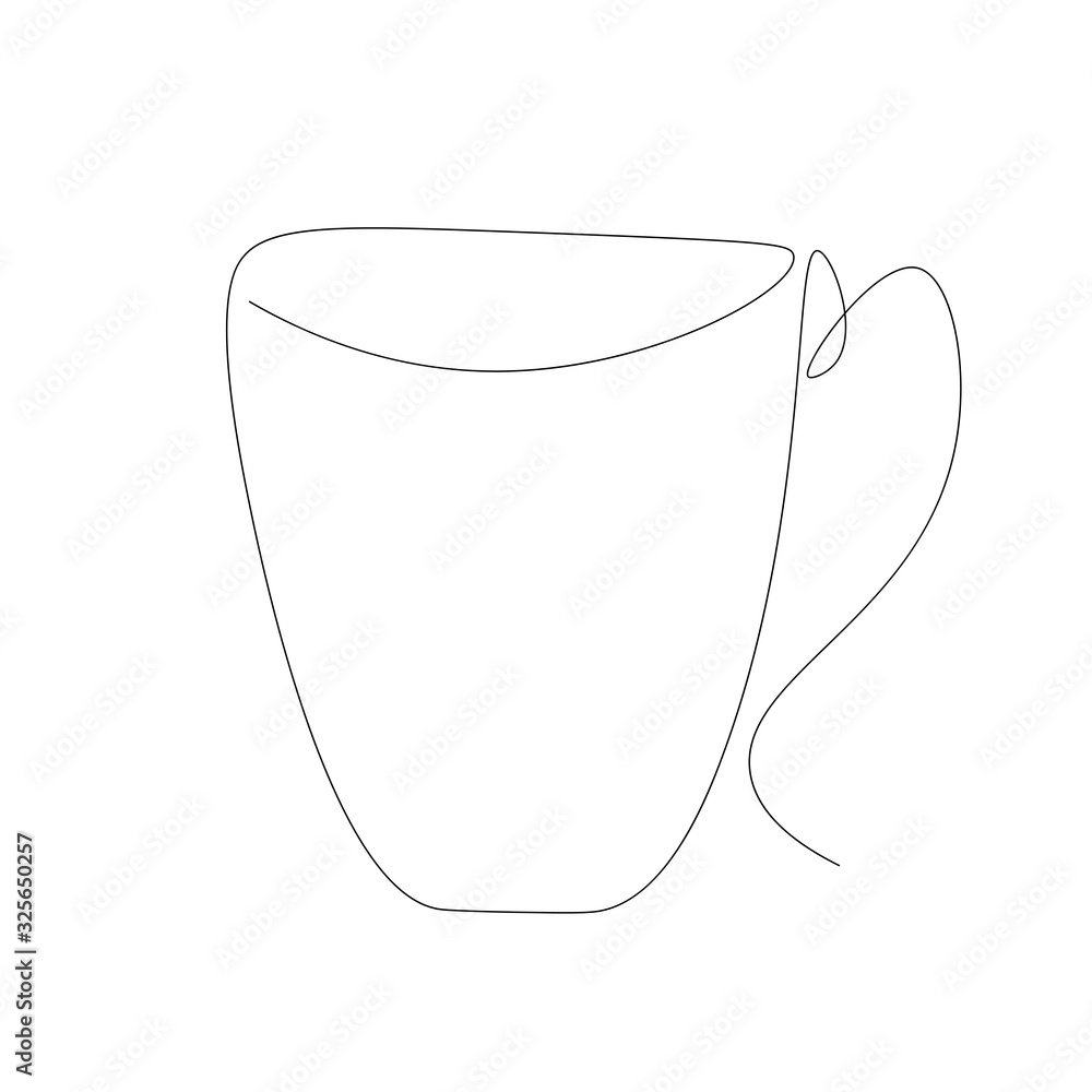 Cup one line drawing vector illustration Cup one line drawing vector illustration