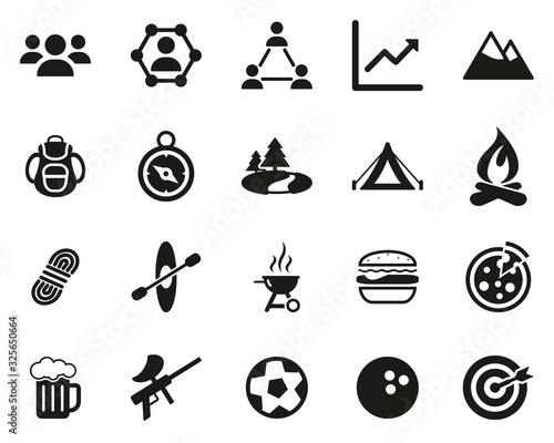 Team Building Icons Black & White Set Big