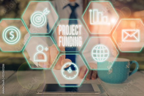 Canvas Print Writing note showing Project Funding