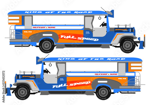 Philippines Jeepney icon vector set