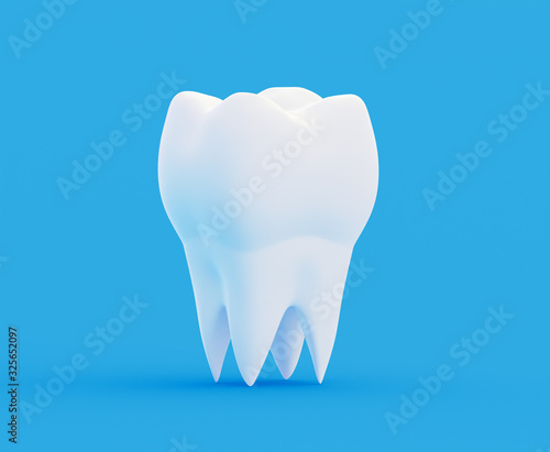 clean white healthy strong tooth molar, calcium and fluoride toothpaste. 3d illustration