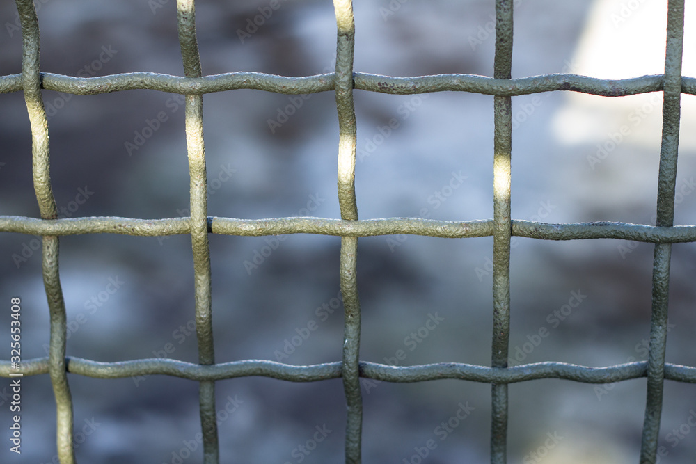 Security net, metal fence with squares pattern Security net, metal fence with squares pattern