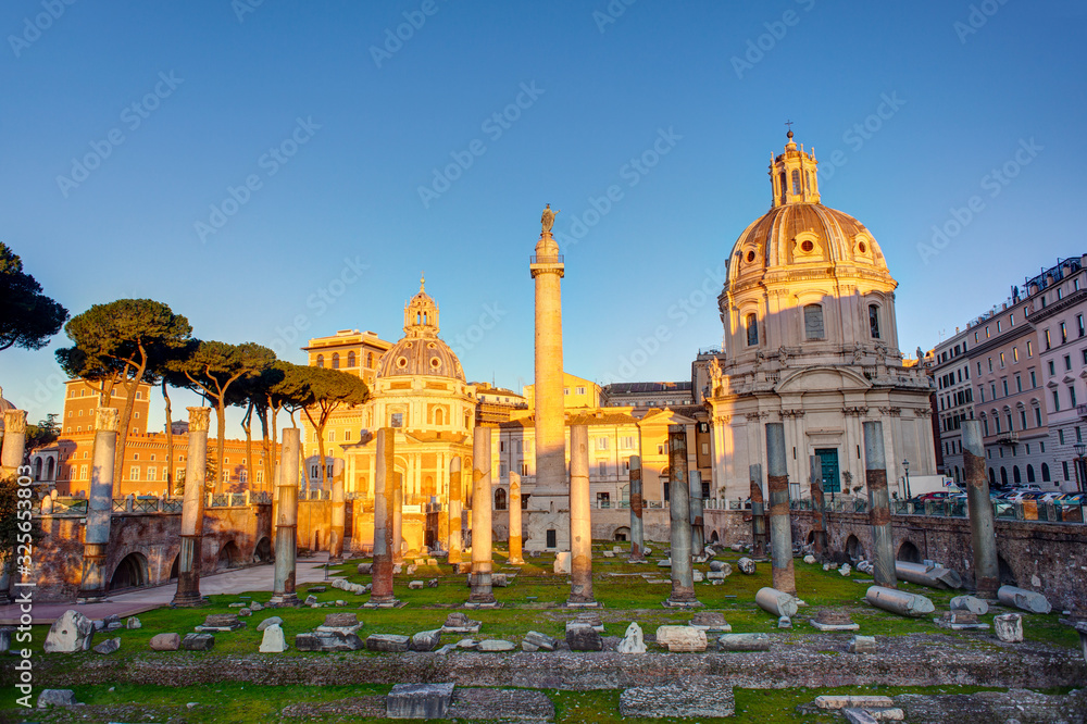 View of the Trajan's Forum in Rome