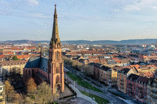 Panorama Luftbildaufnahme am 08.02.2020 in Karlsruhe, Durlacher Tor, Germany photo