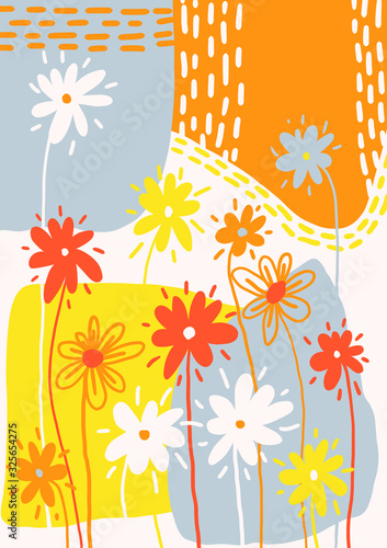 seamless floral background with flowers