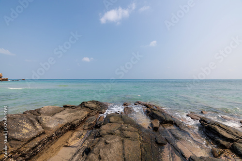 beautiful blue sky tropical paradise coast beach ocean summer sea view at PP Island  Krabi  Phuket  Thailand.