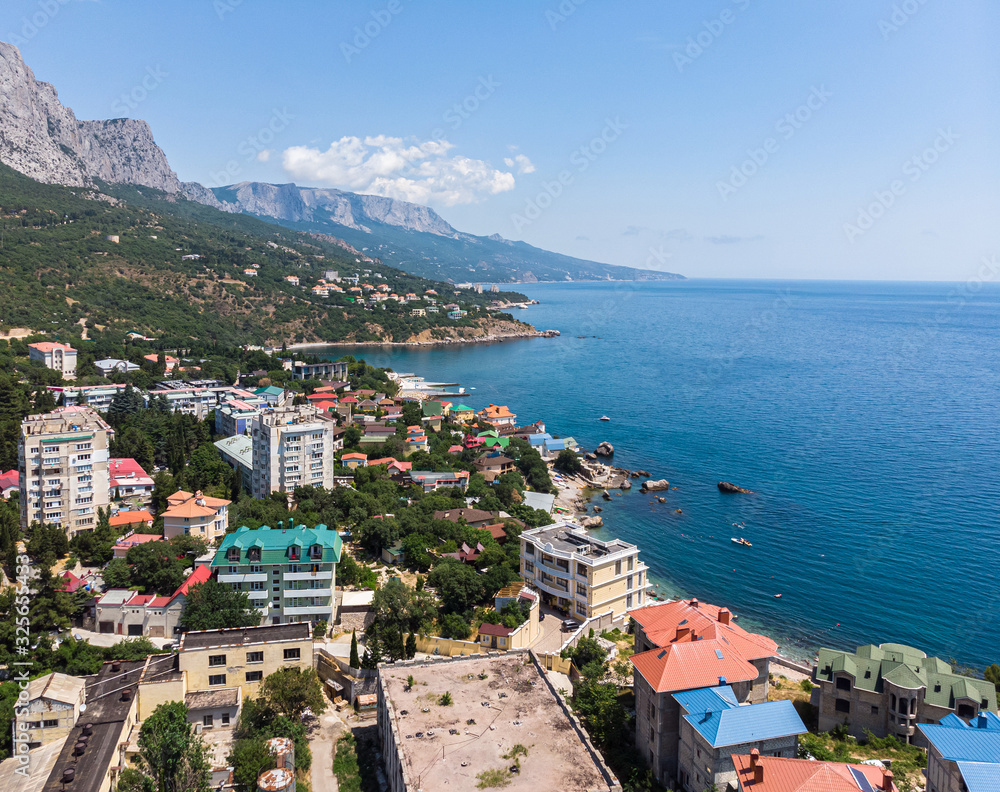 View of the Foros village and the Black Sea. Crimea