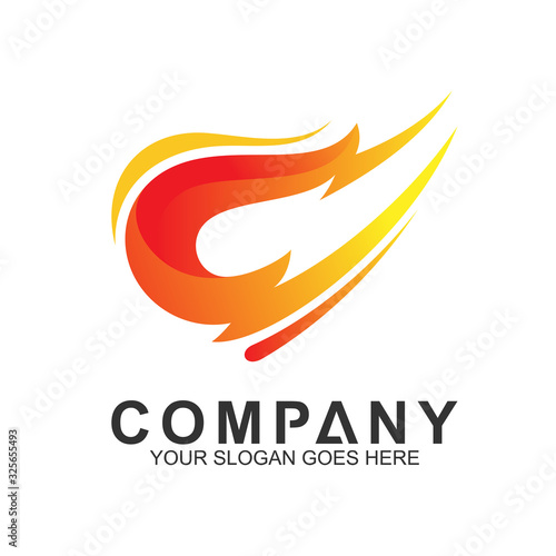 thunder letter C logo design  company name and business logo   thunder sport icon