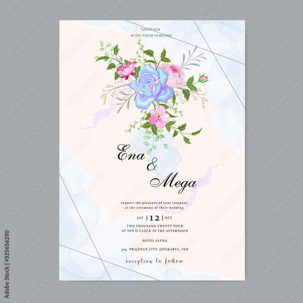 Elegant wedding invitation card template