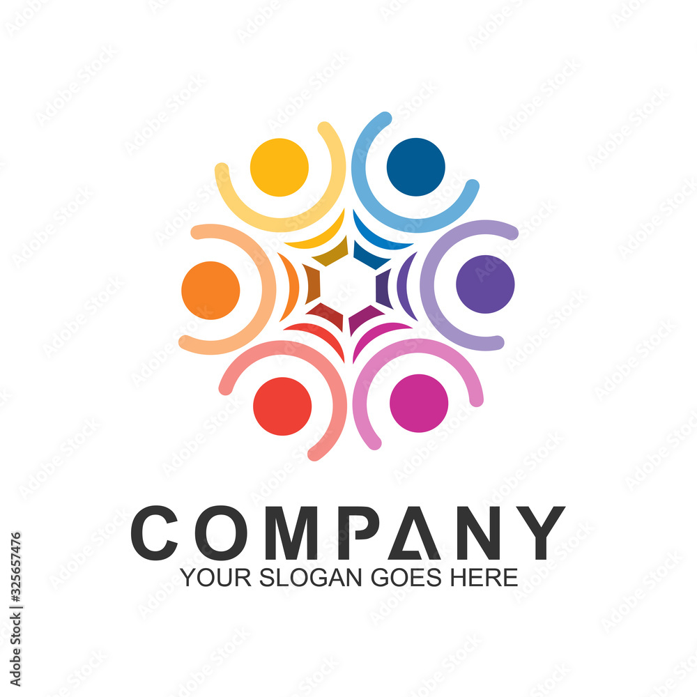 community care vector, people group, social relationship icon, charity symbol, human caring, kids and adoption logo, people teamwork, colorful and circular people logo design template community care vector, people group, social relationship icon, charity symbol, human caring, kids and adoption logo, people teamwork, colorful and circular people logo design template