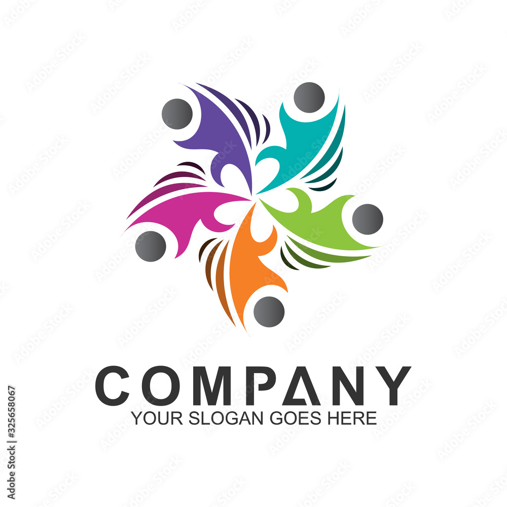 community care vector, people group, social relationship icon, charity symbol, human caring, kids and adoption logo, people teamwork, colorful and circular people logo design template community care vector, people group, social relationship icon, charity symbol, human caring, kids and adoption logo, people teamwork, colorful and circular people logo design template