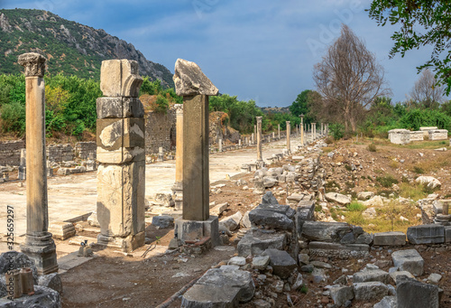 Harbor Street in antique Ephesus, Turkey