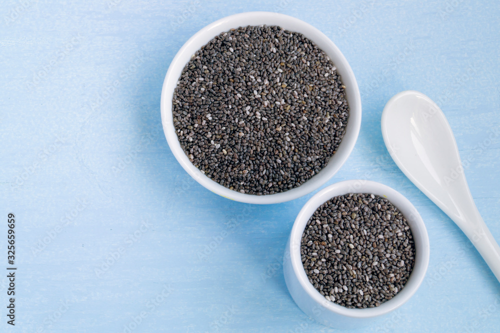 Chia seeds. healthy superfood for proper nutrition.
