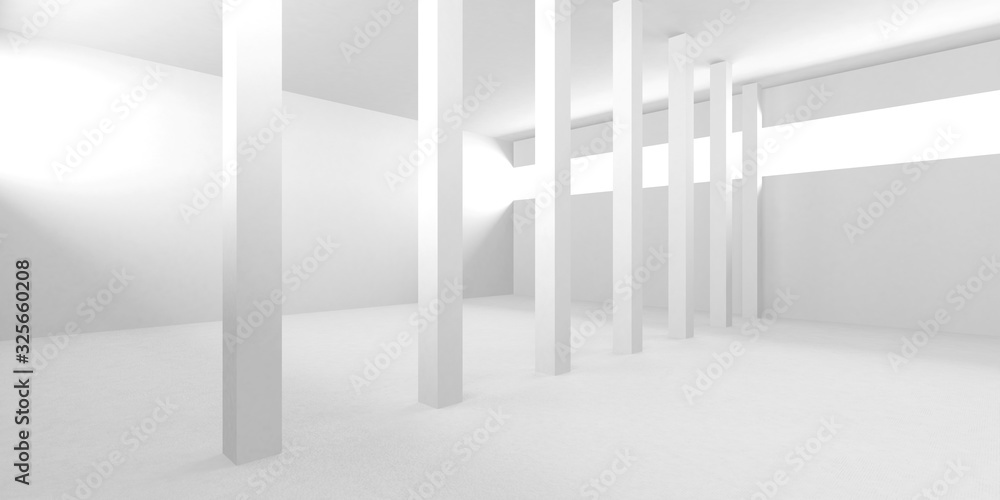 Obraz premium Abstract White Architecture Design Concept. 3d Render Illustration