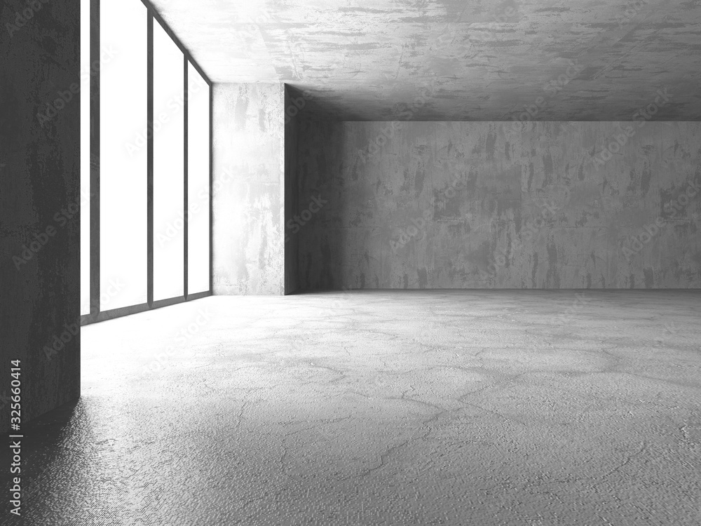 Dark Concrete Wall Architecture. Empty Room Dark Concrete Wall Architecture. Empty Room