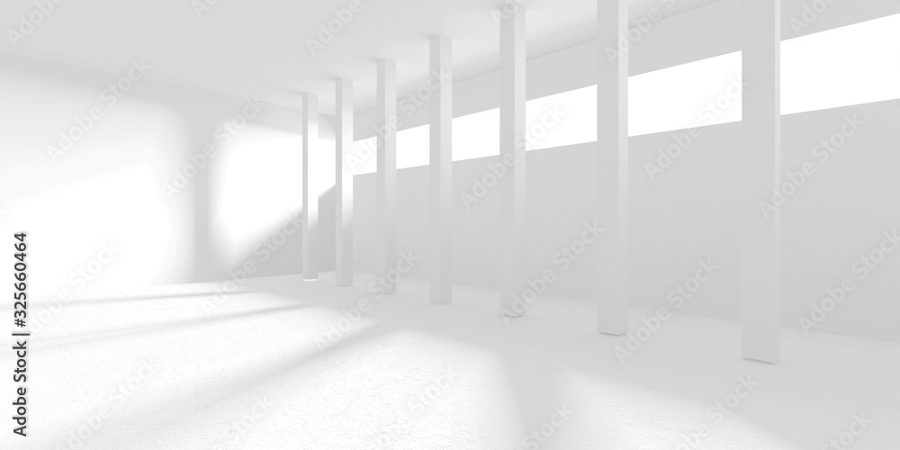Obraz premium Abstract White Architecture Design Concept. 3d Render Illustration