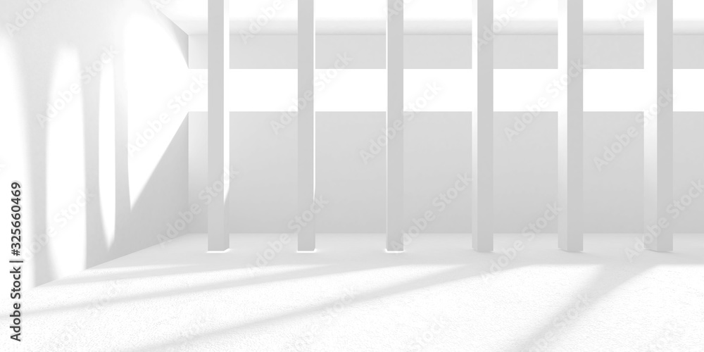 Fototapeta premium Abstract White Architecture Design Concept. 3d Render Illustration