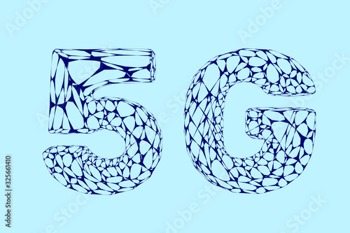 5G network sign. Wireless i...