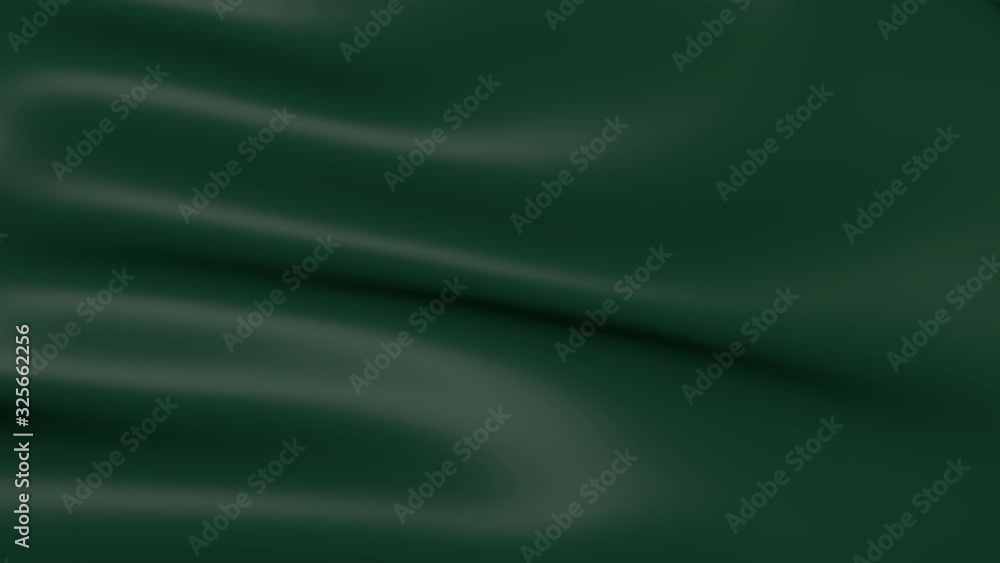 Green soft cloth moves 3D. Background of waves of silk fabric. Green soft cloth moves 3D. Background of waves of silk fabric.