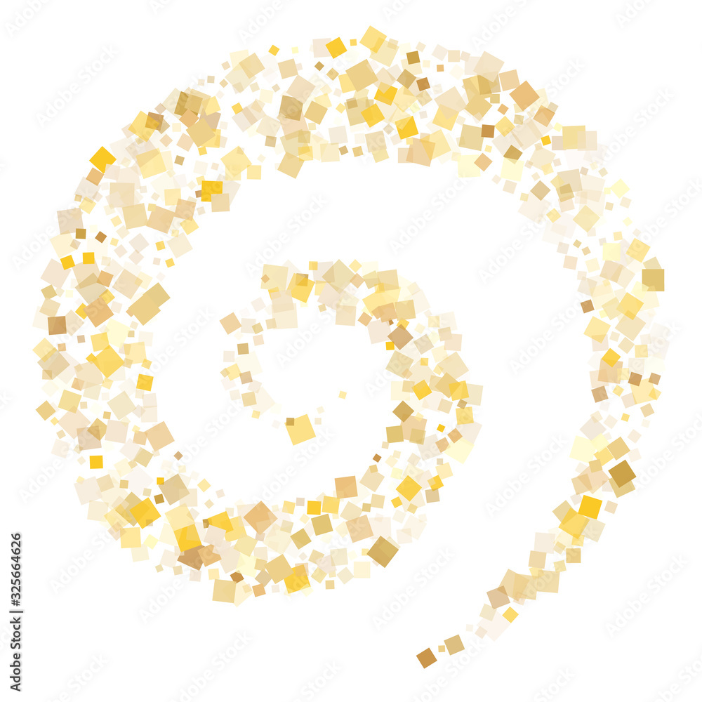 Glowing gold square confetti tinsels falling on white. Glittering New Year vector sequins background. Gold foil confetti party glitter texture. Rhombus pieces invitation backdrop. Glowing gold square confetti tinsels falling on white. Glittering New Year vector sequins background. Gold foil confetti party glitter texture. Rhombus pieces invitation backdrop.