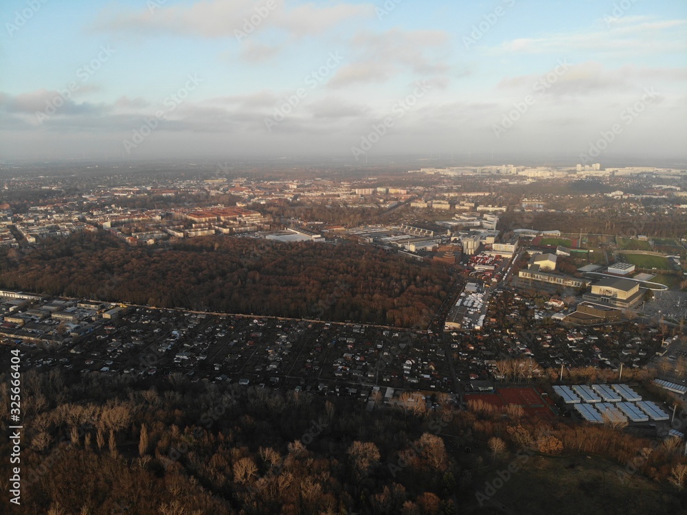 Obraz premium Aerial view of Prenzlauer Berg, Mont Klamott, Berlin