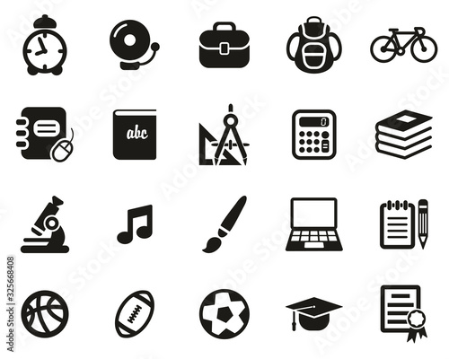 University Or College Icons Black & White Set Big