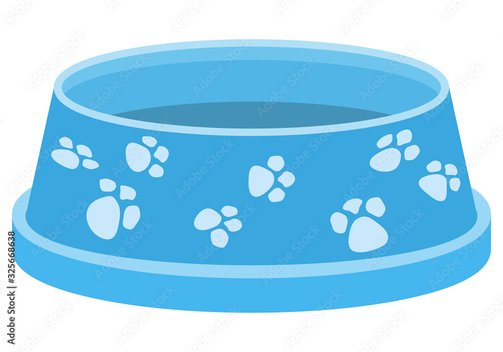 Plato de comida azul para perro. Plato de comida azul para perro.