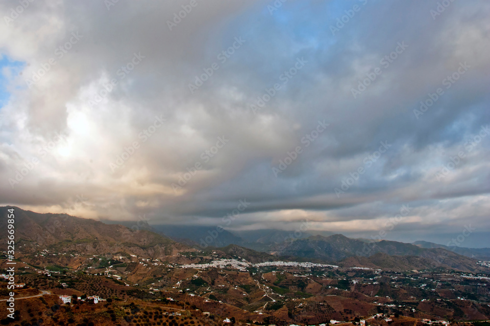 Obraz premium Countryside surrounding the Historic old town of Frigiliana, near Nerja, Costa del Sol, Andalusia, Southern Spain