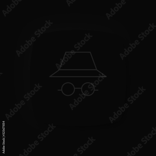 Soft UI Neumorphism App Icon Dark Mode Black - Inkognito Modus