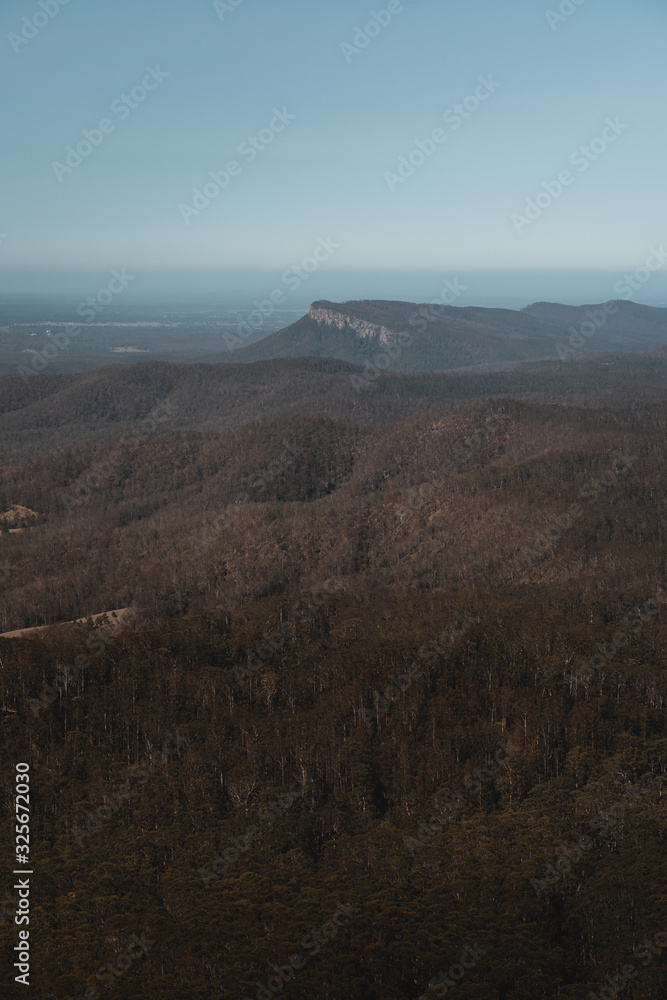 Fototapeta premium Bago Bluff as seen from the top of Mount Comboyne, New South Wales.