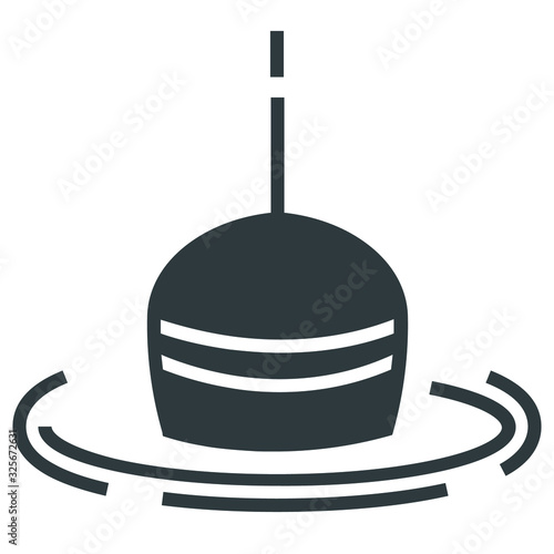 Fishing float black icon on white background