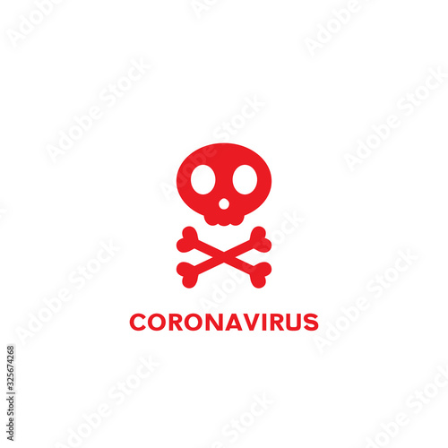 skeleton icon. coronavirus stop. vector symbol on white background