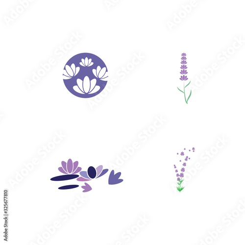 Set Lavender Logo Template vector symbol