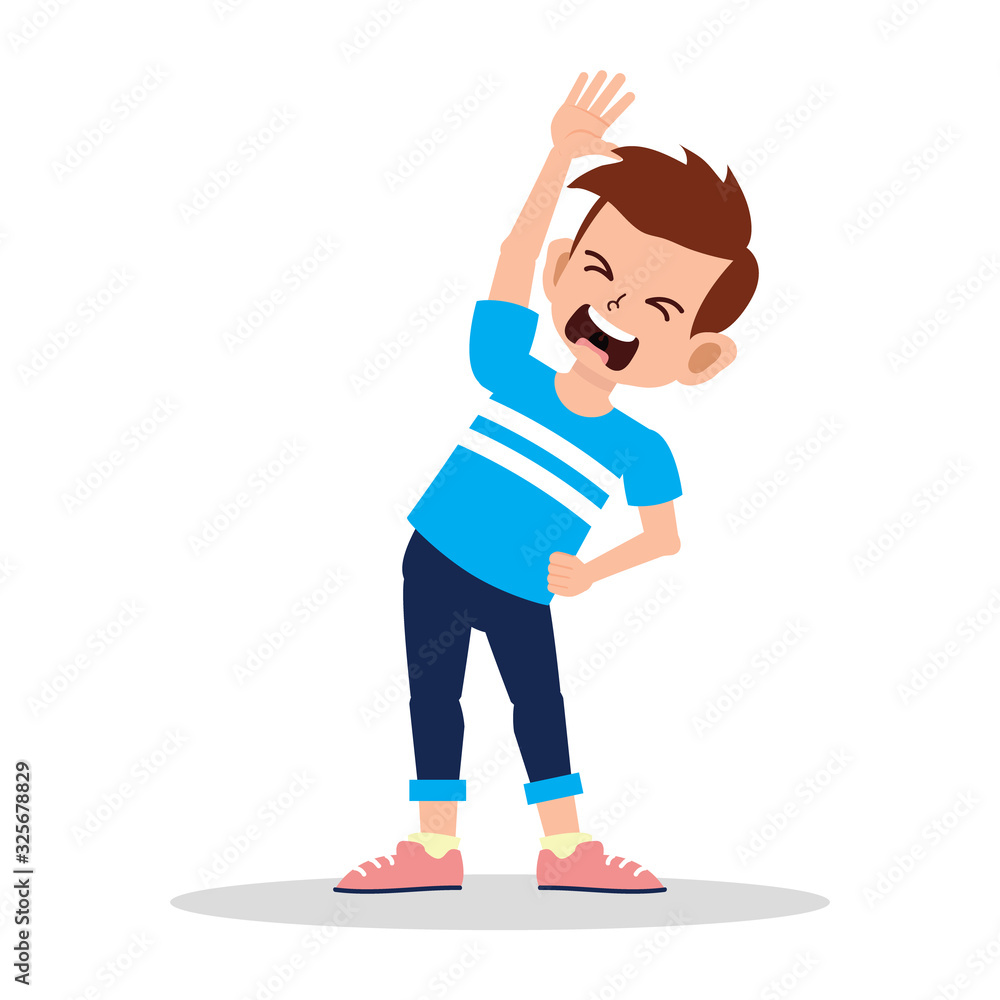 Front view animated character, separate parts of body. Fashionable various views poses and gestures. Cartoon style, flat vector illustration.