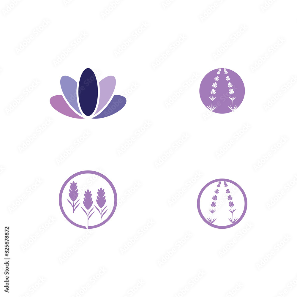 Set Lavender Logo Template vector symbol Set Lavender Logo Template vector symbol