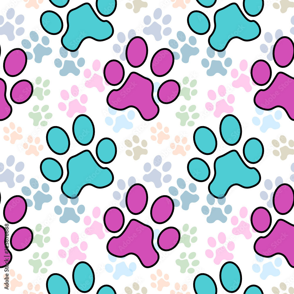 Fototapeta premium cat's paw pattern