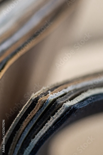 Luxury leather samples close-up. Can be used as background. Industry background