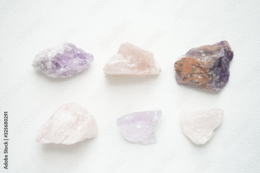 Rosenquarz und Amethyst Rosenquarz und Amethyst