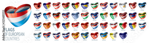 Set of flags of Europe. Vector illustration