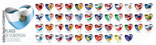 Set of flags of Europe. Vector illustration