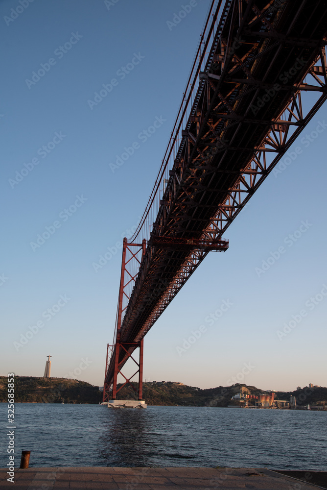 25 april bridge at sunset background