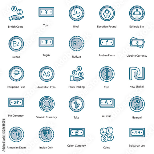  Editable Capital and Currencies Flat Vectors Pack 