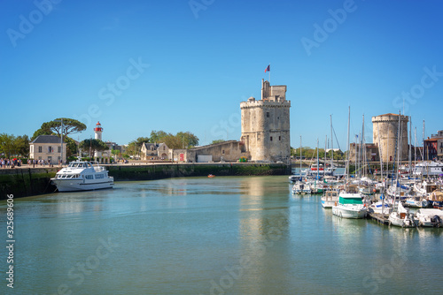 View of the Old harbor of La Rochelle, France